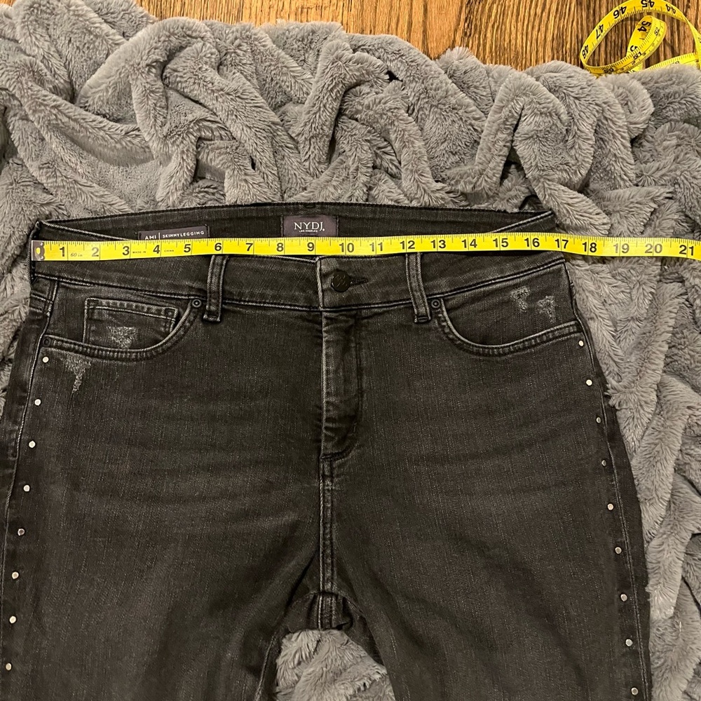 NYDJ Women's Black Skinny Jeans with Stud Details Size 12P - Picture 14 of 14